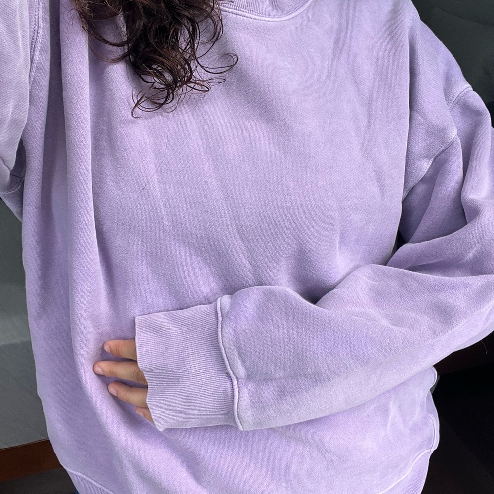Lavender TNA Aritzia Sweatfleece Boyfriend Crew